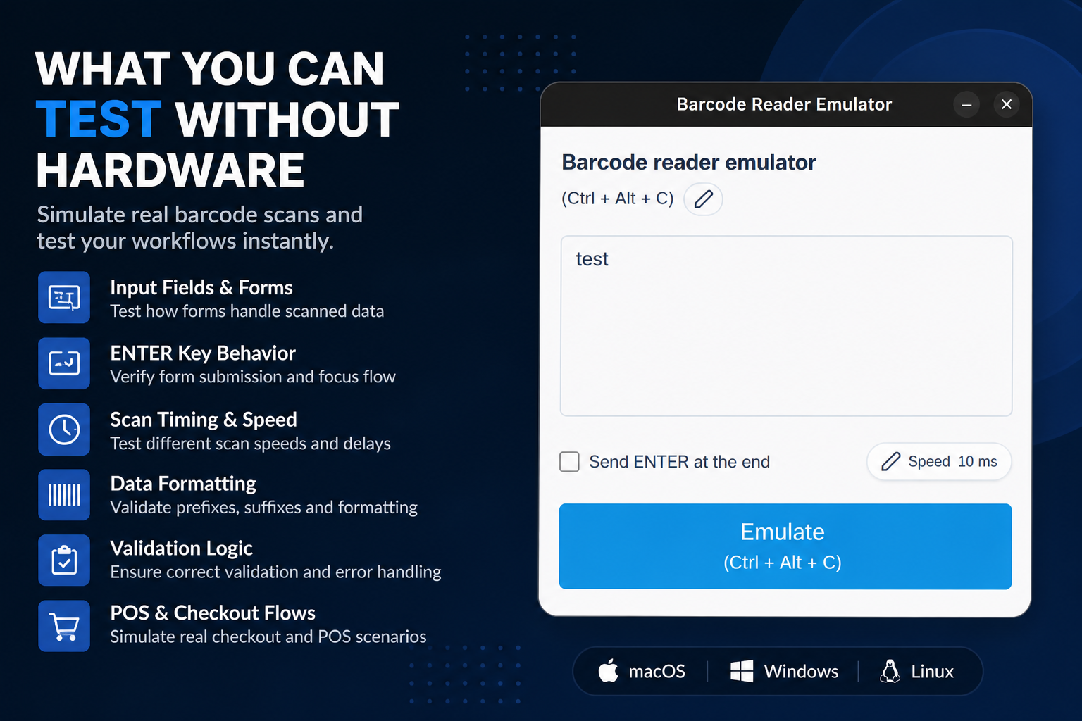 POS teams can validate a surprising amount of real workflow behavior before touching dedicated checkout hardware.